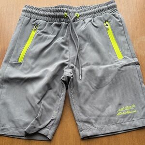 Eddie Bauer Kids Gray Swim Trunks with Neon Accents
